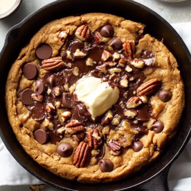 Chocolate Pecan Skillet Cookie