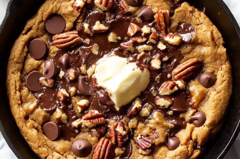 Chocolate Pecan Skillet Cookie