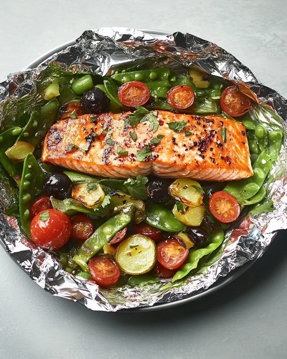 Glazed Asian Salmon with Veggies in Foil
