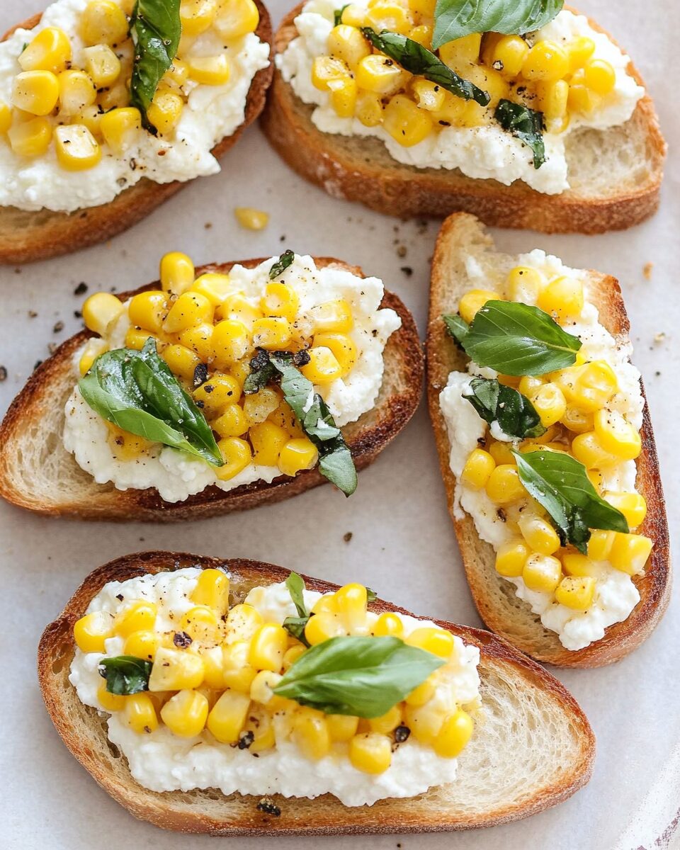 Corn and Ricotta Bruschetta