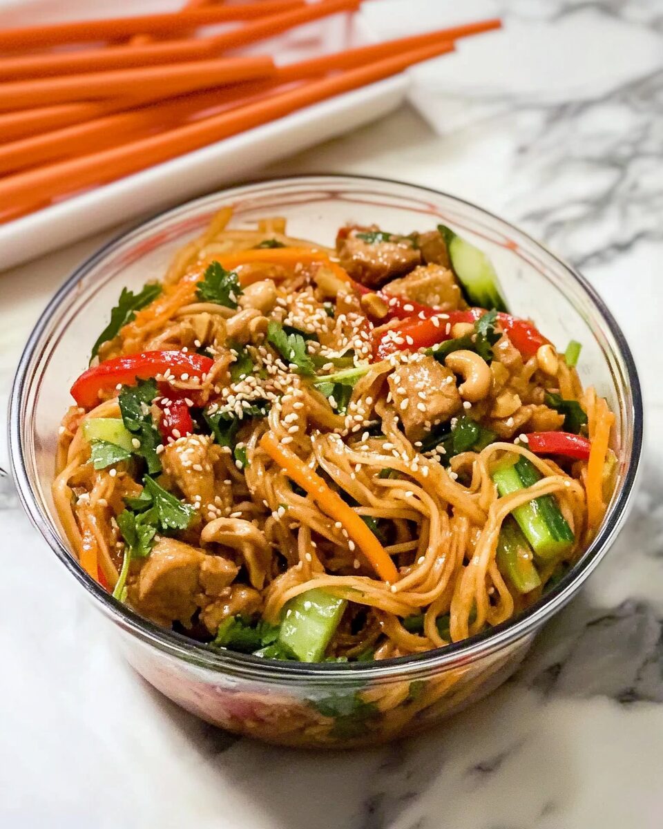 Creamy Sesame Peanut Noodle Salad