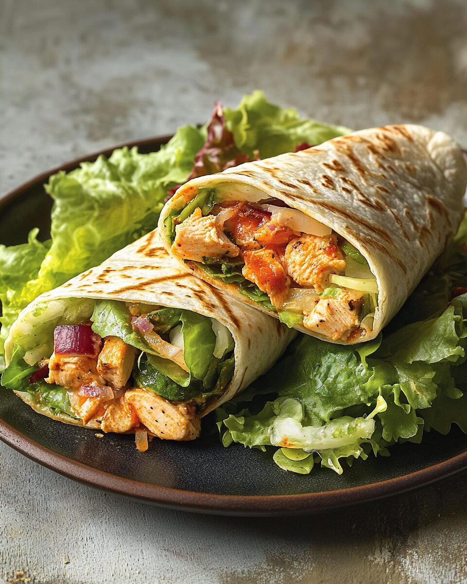 Grain-Free Spicy Buffalo Chicken Caesar Burritos