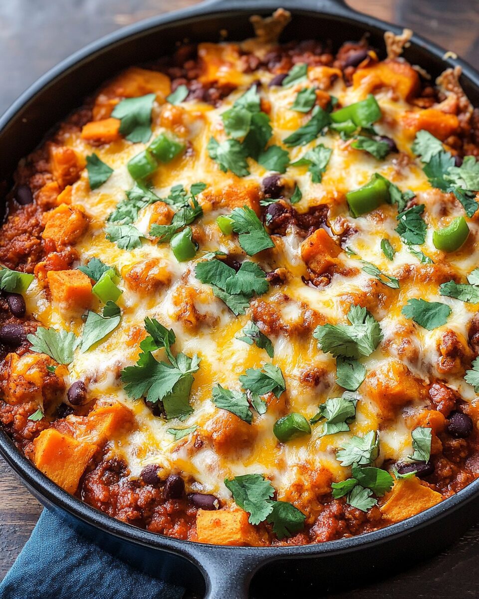 Hearty Sweet Potato & Black Bean Chili Bake