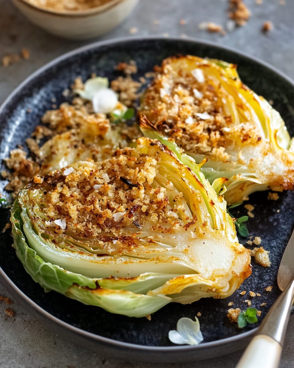 Smoky Garlic-Crusted Roasted Cabbage Steaks
