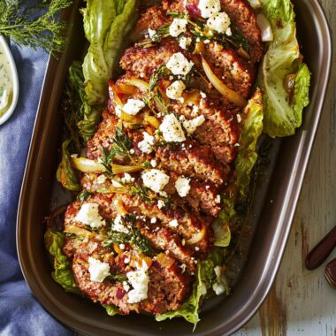 Mediterranean Feta-Stuffed Meatloaf Delight
