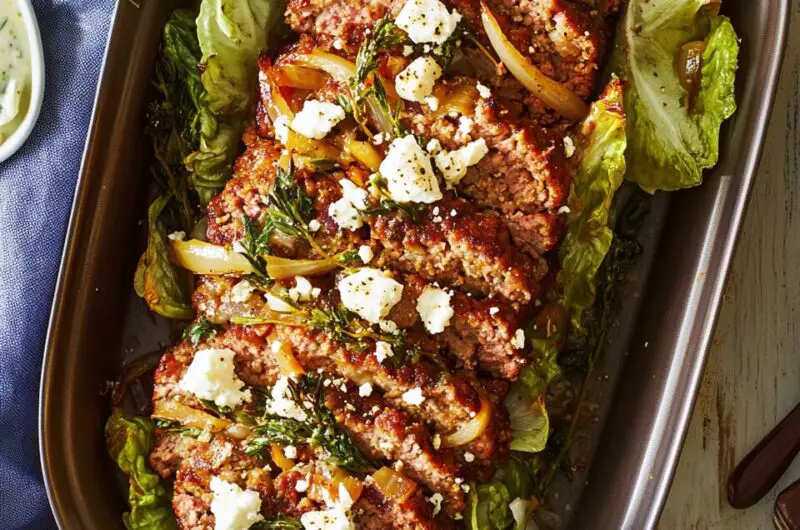 Mediterranean Feta-Stuffed Meatloaf Delight