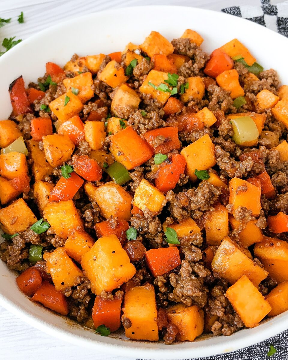 Ground Beef Sweet Potato Hash