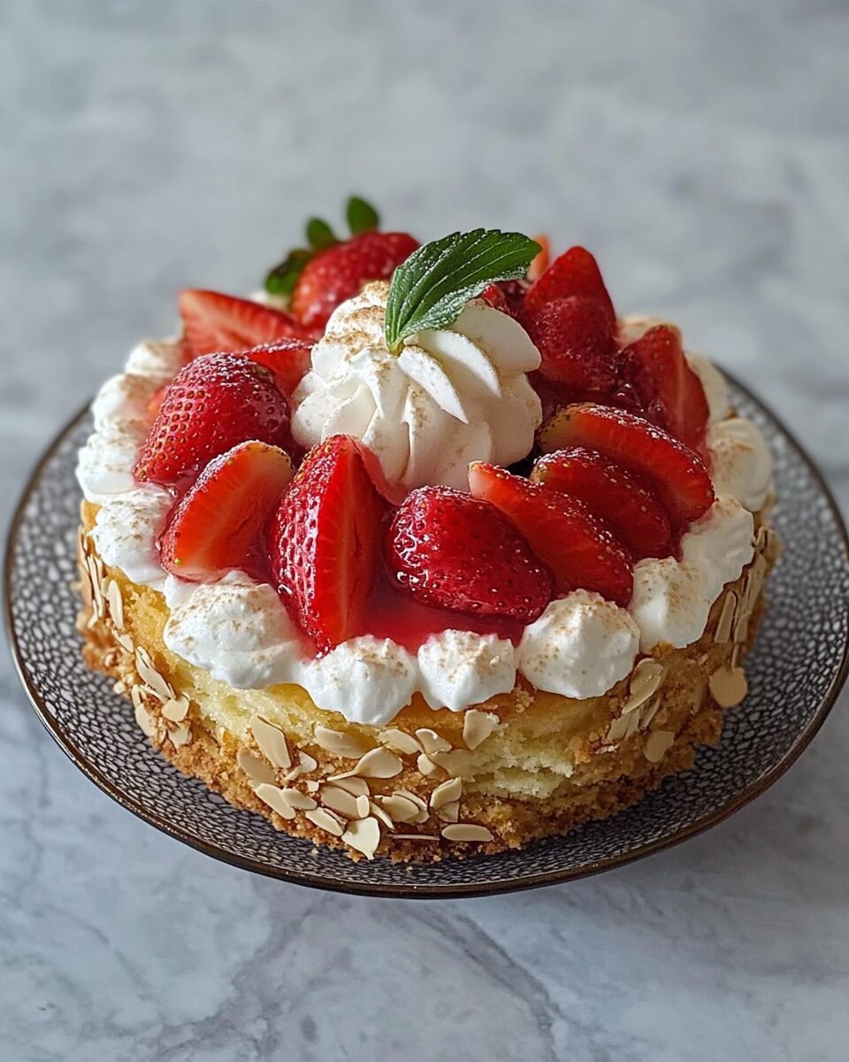 Delicious Strawberry Shortcake with Frangipane Filling