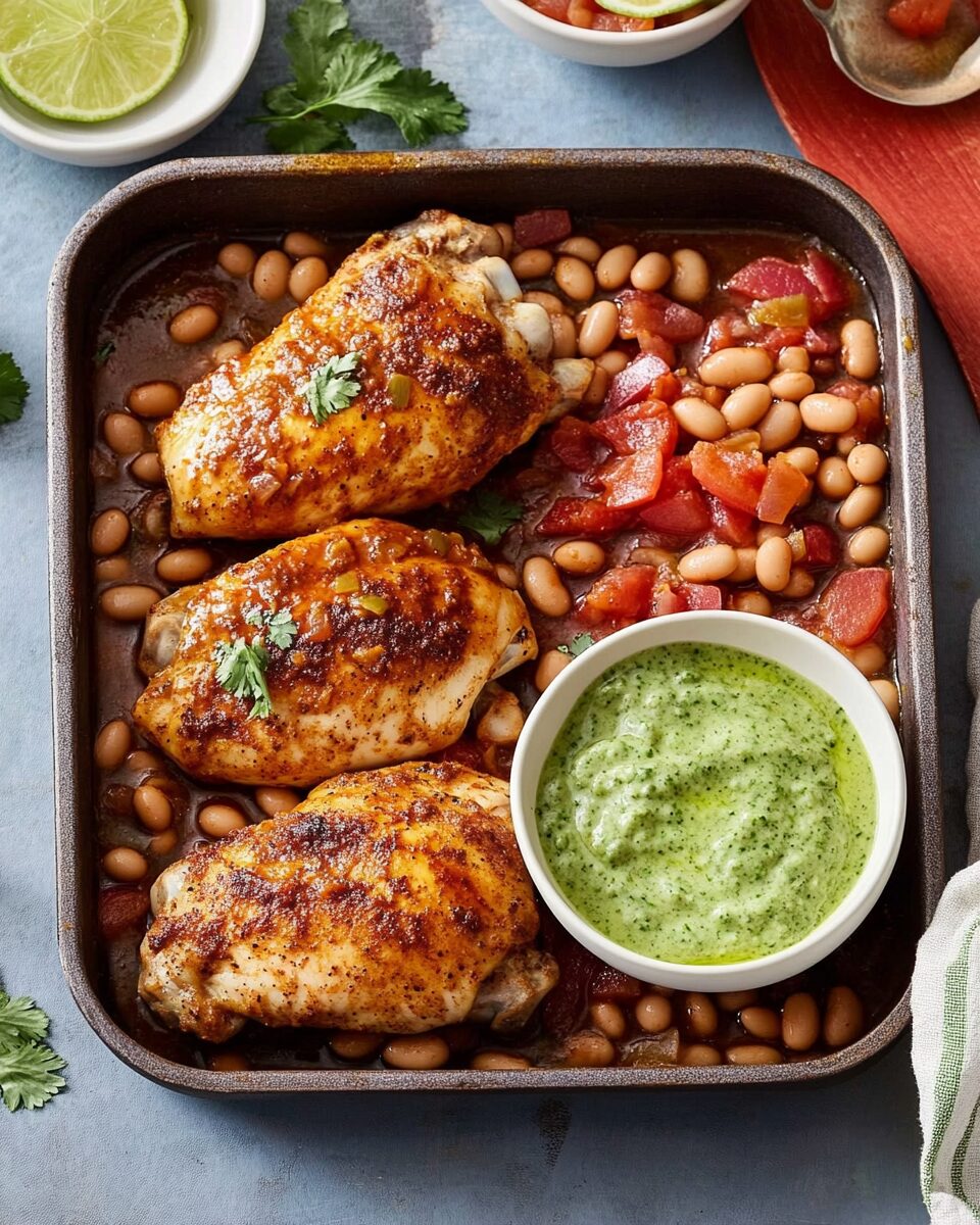 Peruvian Chicken with Spicy Ají and Pinto Beans