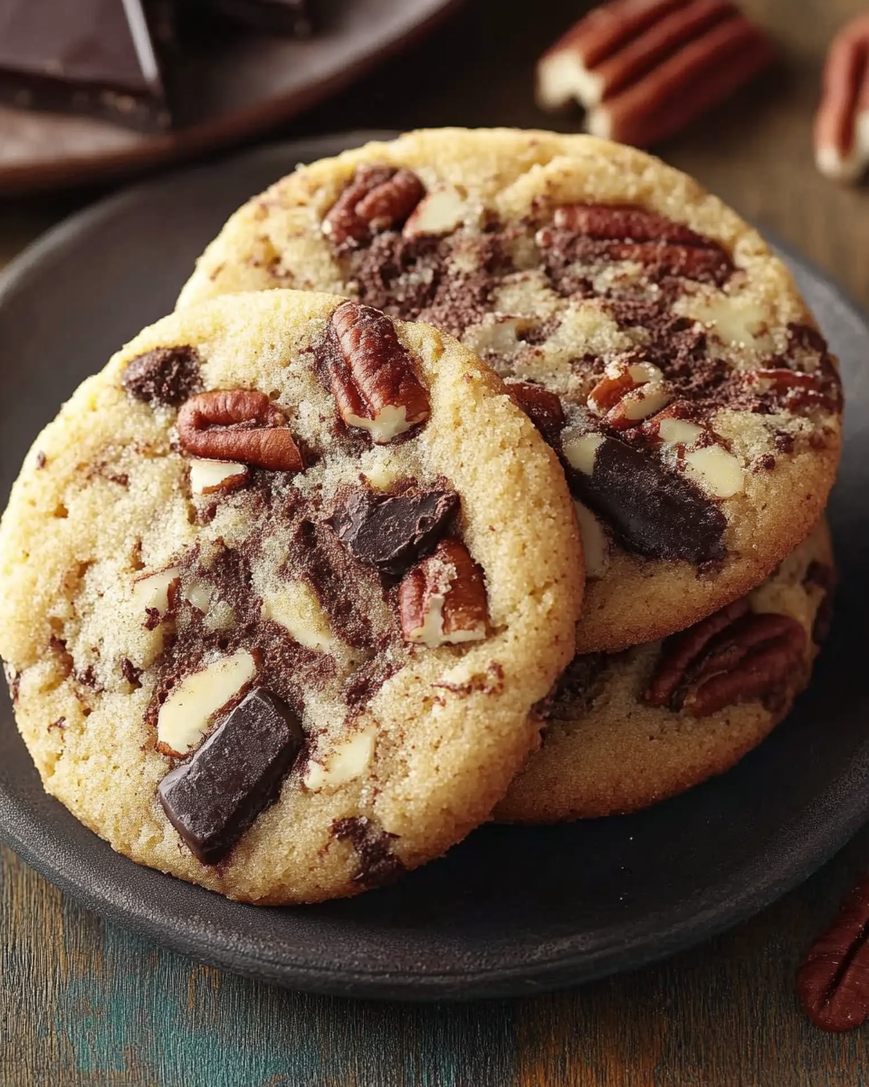 Chocolate-Vanilla Swirl Pecan Cookies