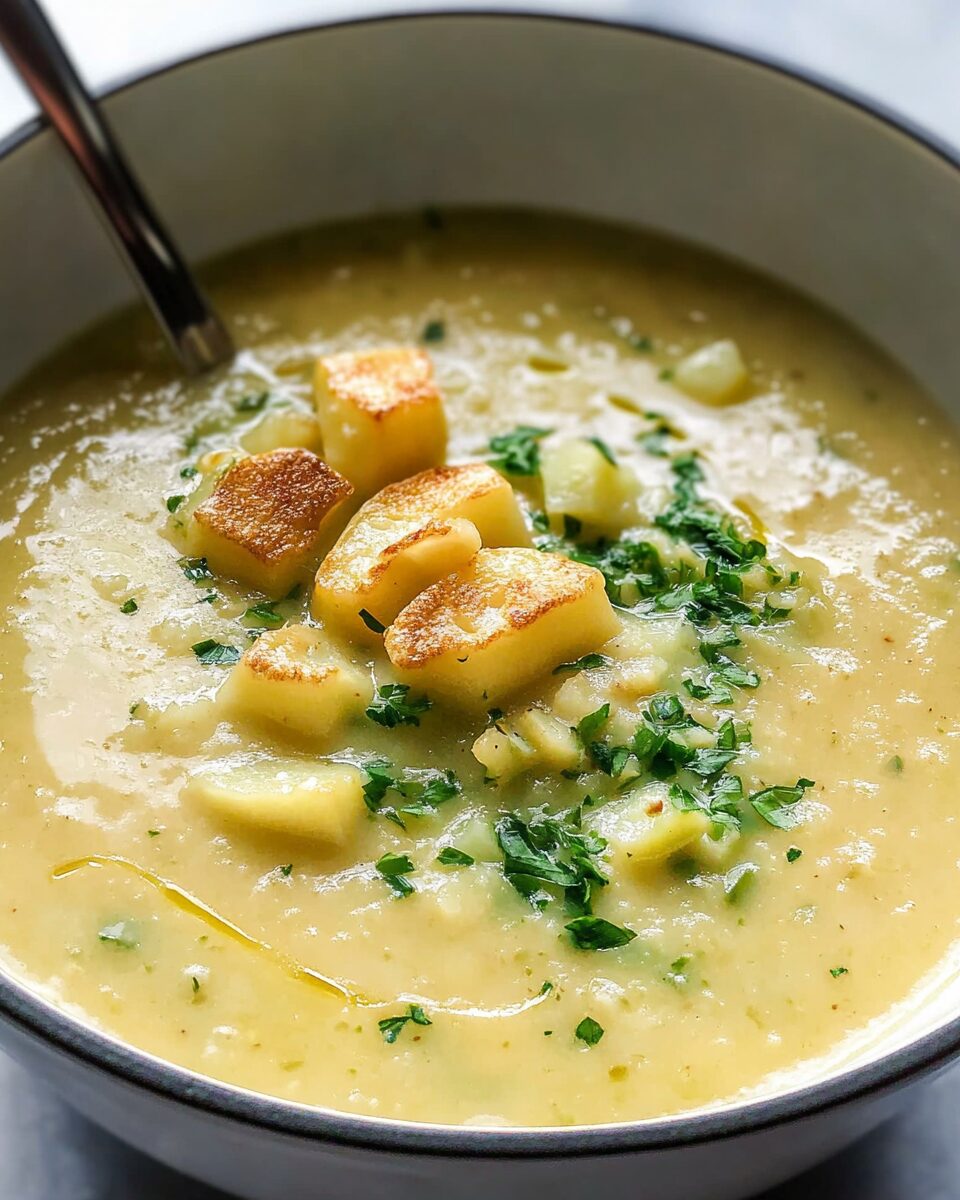 Velvety Potato Leek Soup with Fresh Herbs