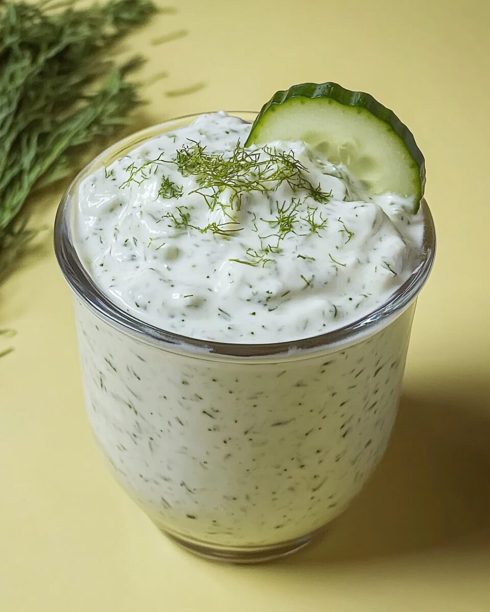 Creamy Greek Tzatziki with Cucumber and Garlic