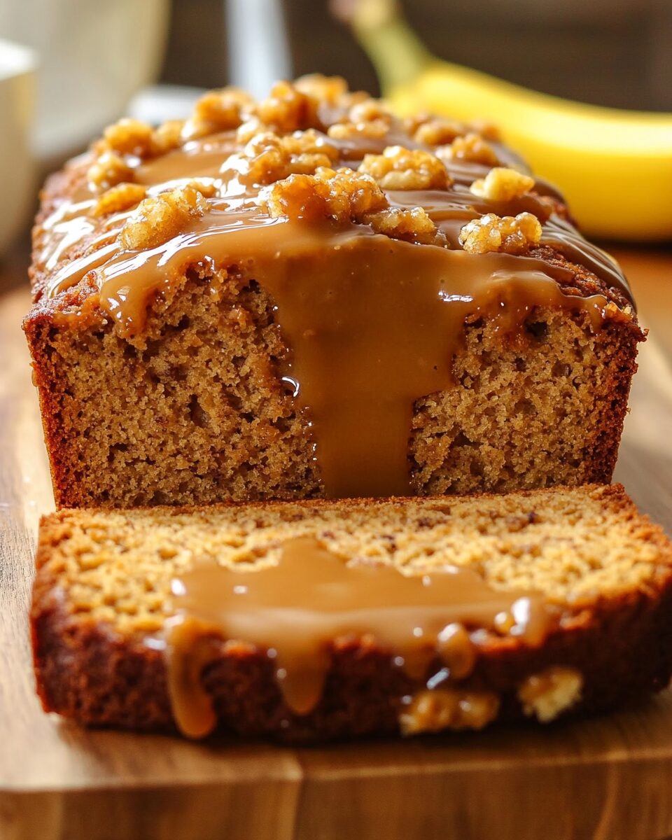 Banana Bread Bliss with Cinnamon Streusel and Dulce de Leche Swirl