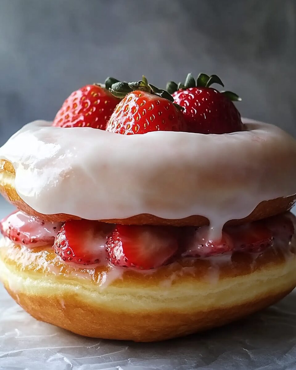Decadent Strawberry Shortcake with Glazed Doughnut Twist