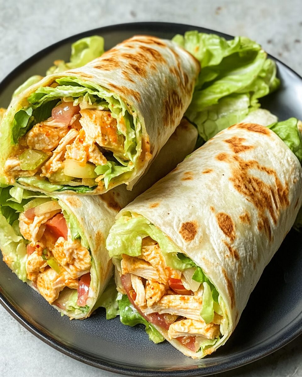 Spicy Buffalo Chicken Caesar Wraps with a Healthy Twist