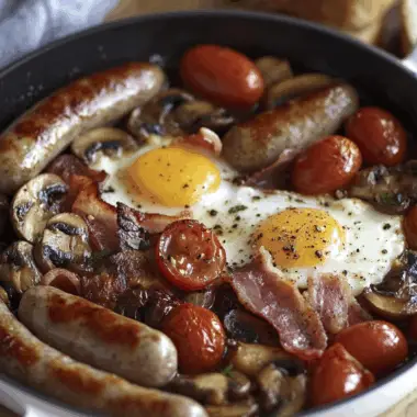 Classic British Morning Feast with All the Trimmings