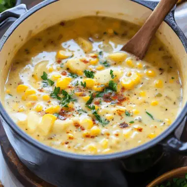 Golden Sweet Corn and Potato Chowder with Herbs