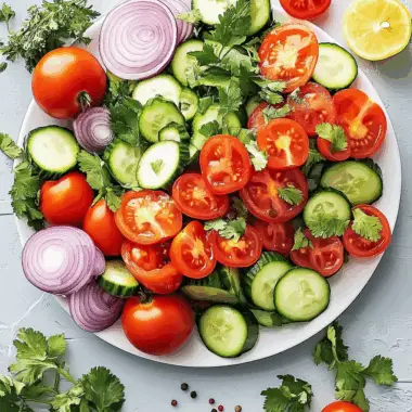 Fresh Garden Medley with Zesty Coriander Dressing