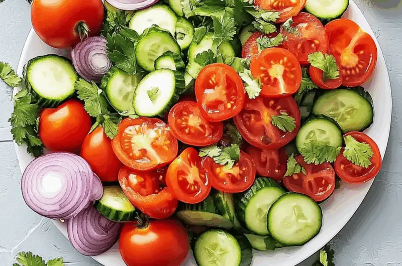 Fresh Garden Medley with Zesty Coriander Dressing