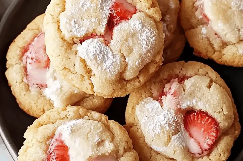Decadent Strawberry Shortcake-Inspired Cookies
