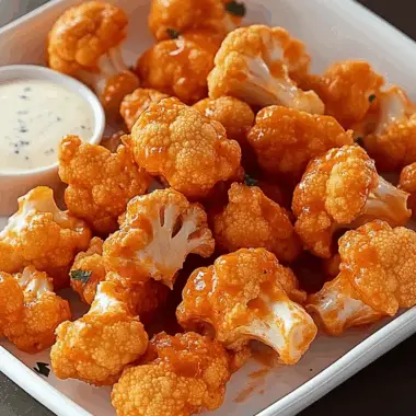 Crispy Buffalo Cauliflower Wings with a Kick