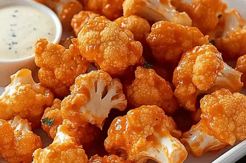 Crispy Buffalo Cauliflower Wings with a Kick
