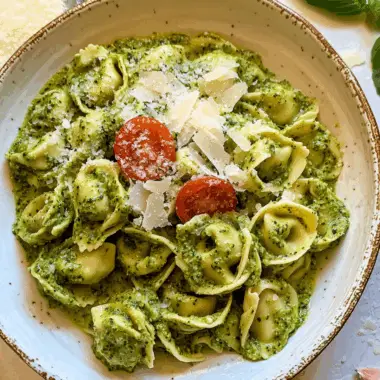 Garden Fresh Tortellini in Vibrant Broccoli Pesto Sauce