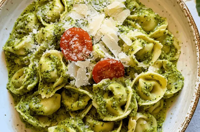 Garden Fresh Tortellini in Vibrant Broccoli Pesto Sauce