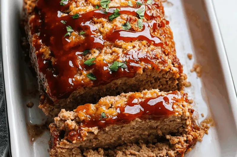Savory Lipton Onion Meatloaf with Glazed Topping