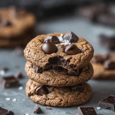 Bakery-Style Fudgy Double Chocolate Chip Cookies
