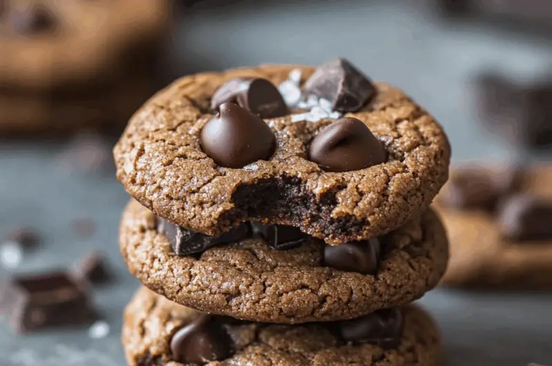 Bakery-Style Fudgy Double Chocolate Chip Cookies