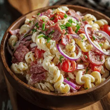 Loaded Pasta Salad with Italian Meat and Cheese