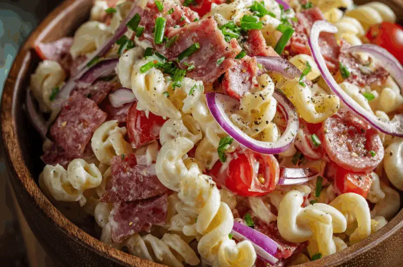 Loaded Pasta Salad with Italian Meat and Cheese