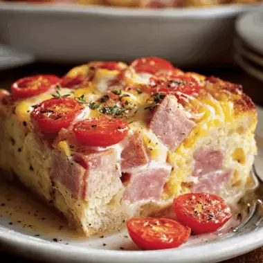 Cheesy Ham Breakfast Bake