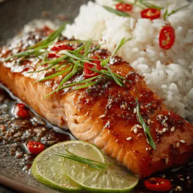 Glazed Salmon with a Sweet and Spicy Ginger Kick
