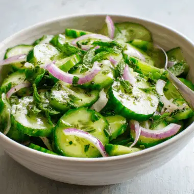 Crisp Cucumber Salad with Mint & Sweet-Tangy Vinaigrette