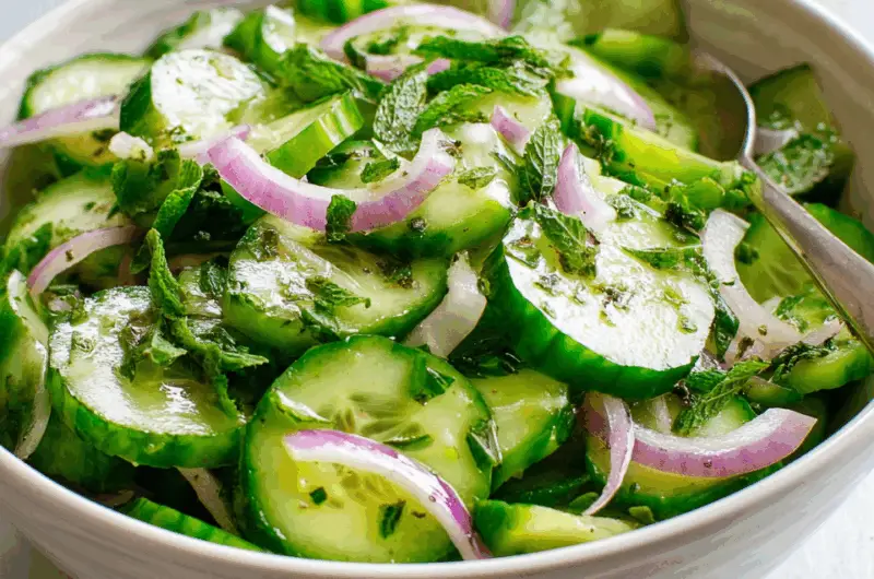 Crisp Cucumber Salad with Mint & Sweet-Tangy Vinaigrette