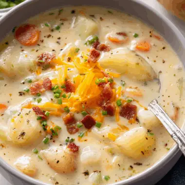 Hearty and Creamy Crockpot Potato Soup with Bacon