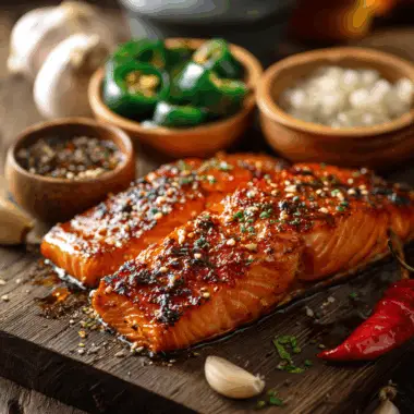 Sweet & Spicy Maple Jalapeño Glazed Salmon