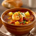 Spicy Shrimp and Chorizo Chowder with Creamy Coconut Broth
