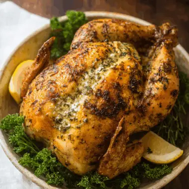 Juicy Garlic Butter Slow Cooker Whole Chicken