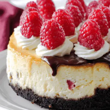 Decadent White Chocolate Raspberry Cheesecake