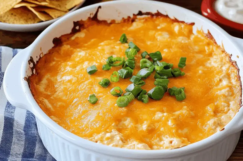 Creamy Baked Buffalo Chicken Dip with Cheddar Bliss