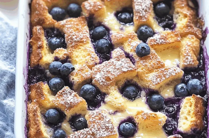 Lemon-Infused Baked Blueberry French Toast Delight