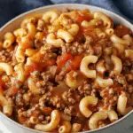 Hearty Homestyle American Chop Suey with Tomato Sauce and Elbow Macaroni