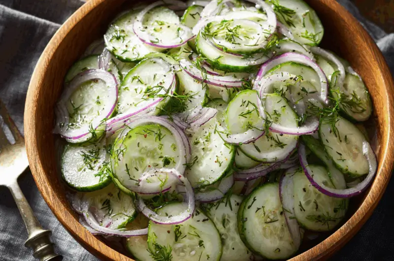 Cool & Crisp Cucumber Salad with Tangy Vinegar Dressing