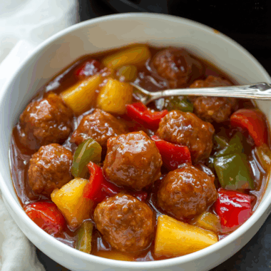 Tender Slow-Cooked Meatballs in Pineapple Sweet and Sour Glaze