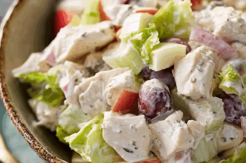 Creamy Chicken Salad with Sweet Apple & Tangy Olive Notes