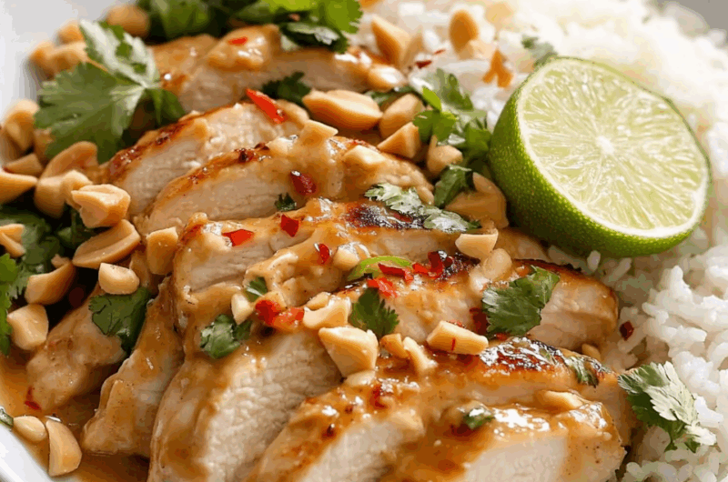Savory Thai Peanut Chicken with Creamy Sauce