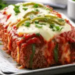 Savory Mozzarella-Stuffed Pizza Meat Loaf